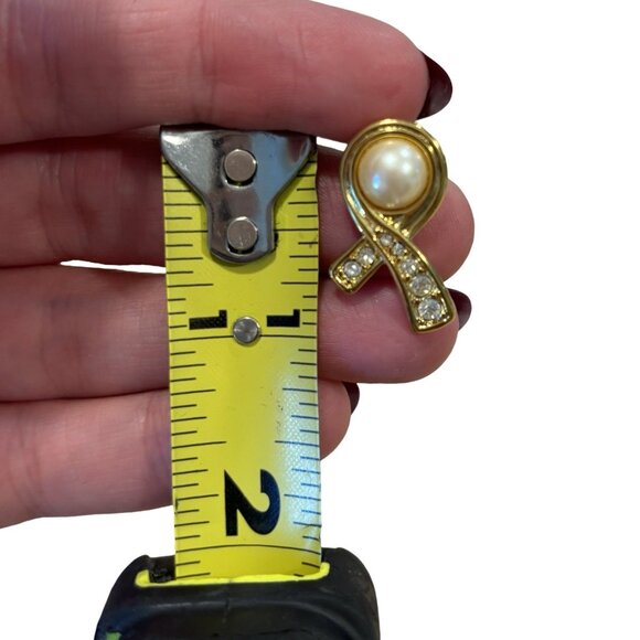 Monet Pearl Rhinestone Goldtone Earrings NWT Vintage 80s Statement  Quality - Picture 2 of 6